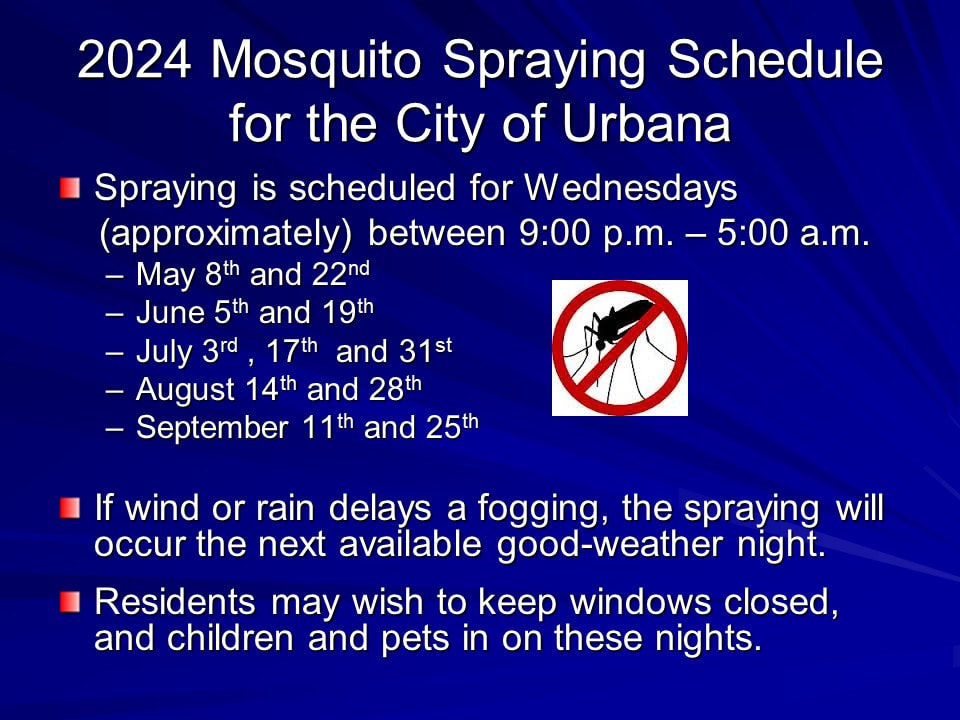 2024 Mosquito Spraying Schedule for City of Urbana